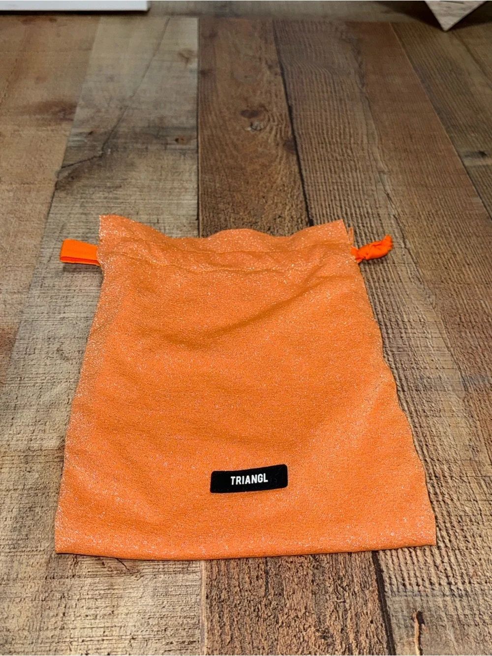 Triangl Swimwear Drawstring Swimsuit Bag Orange glitter